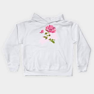 Botanical Rose illustration Kids Hoodie